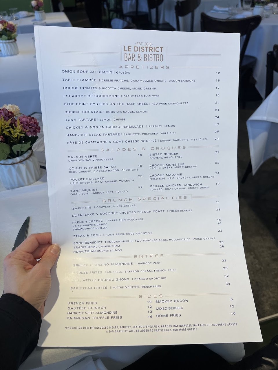 Dessert menu with cake and milkshakes.
